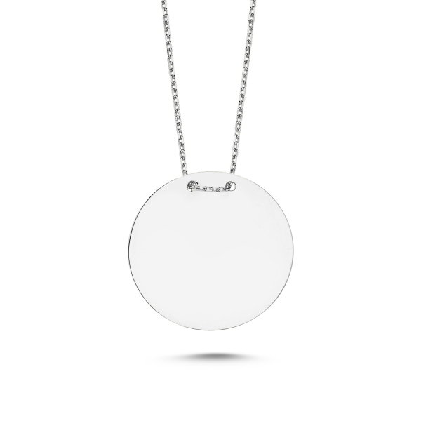 Colier cu banut mare din argint 925 rodiat 2.4 cm - Be Authentic CTU0037 [1]